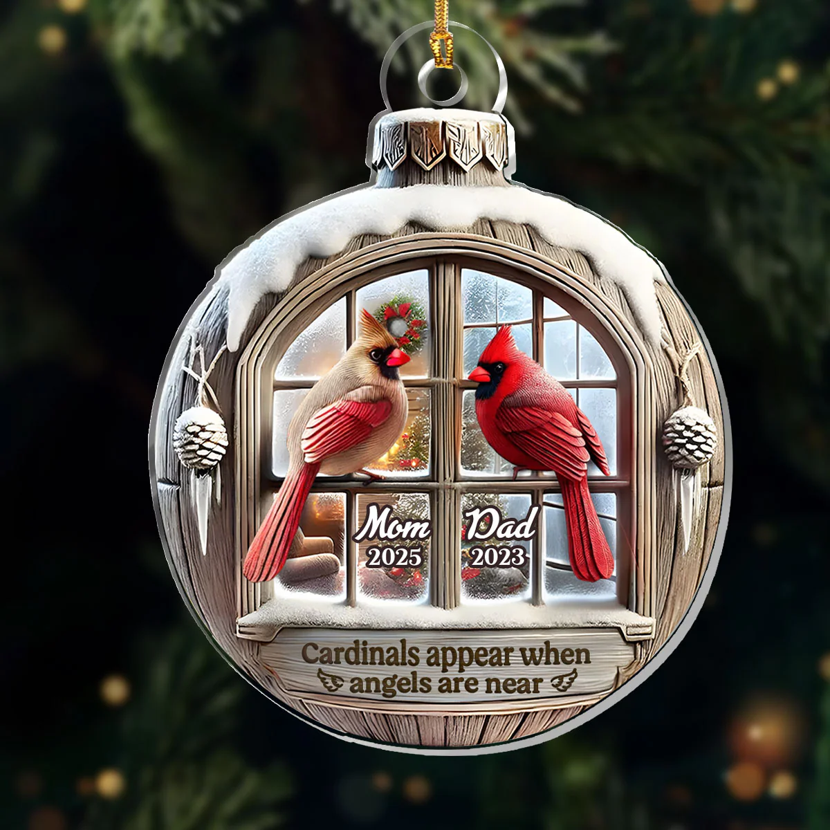Cardinals Appear When Angels Are Near - Personalized 1-Layer Acrylic Ornament