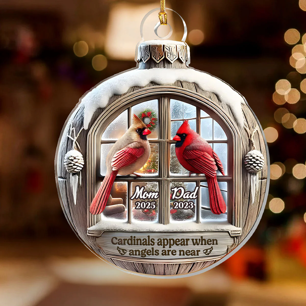 Cardinals Appear When Angels Are Near - Personalized 1-Layer Acrylic Ornament - Image 2