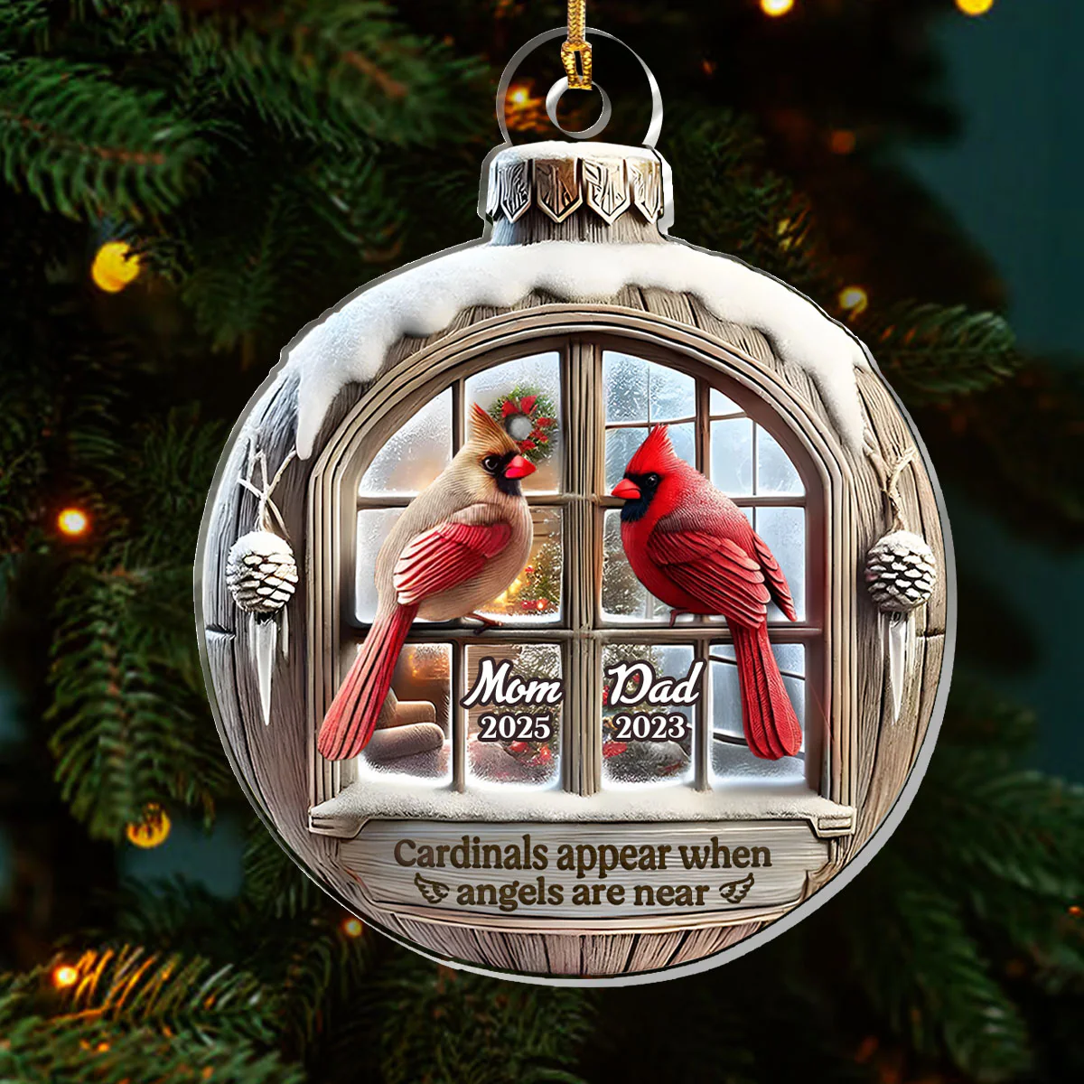 Cardinals Appear When Angels Are Near - Personalized 1-Layer Acrylic Ornament - Image 3
