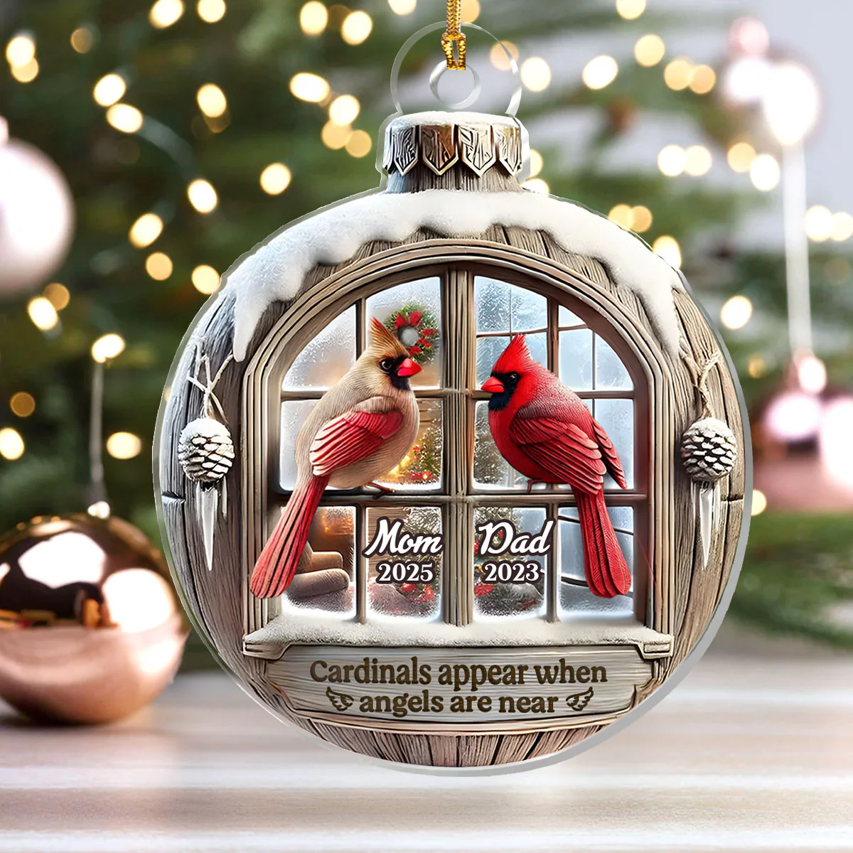 Cardinals Appear When Angels Are Near - Personalized 1-Layer Acrylic Ornament - Image 4
