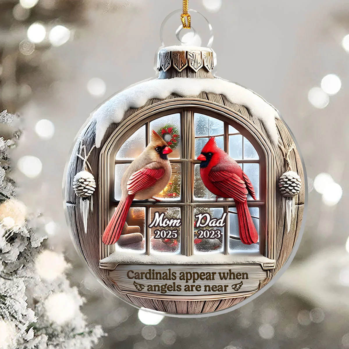 Cardinals Appear When Angels Are Near - Personalized 1-Layer Acrylic Ornament - Image 5