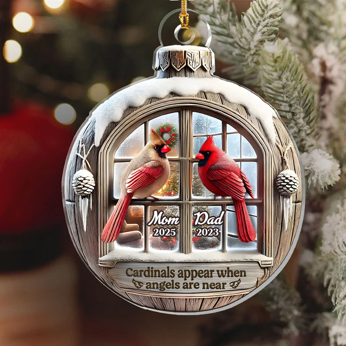 Cardinals Appear When Angels Are Near - Personalized 1-Layer Acrylic Ornament - Image 6