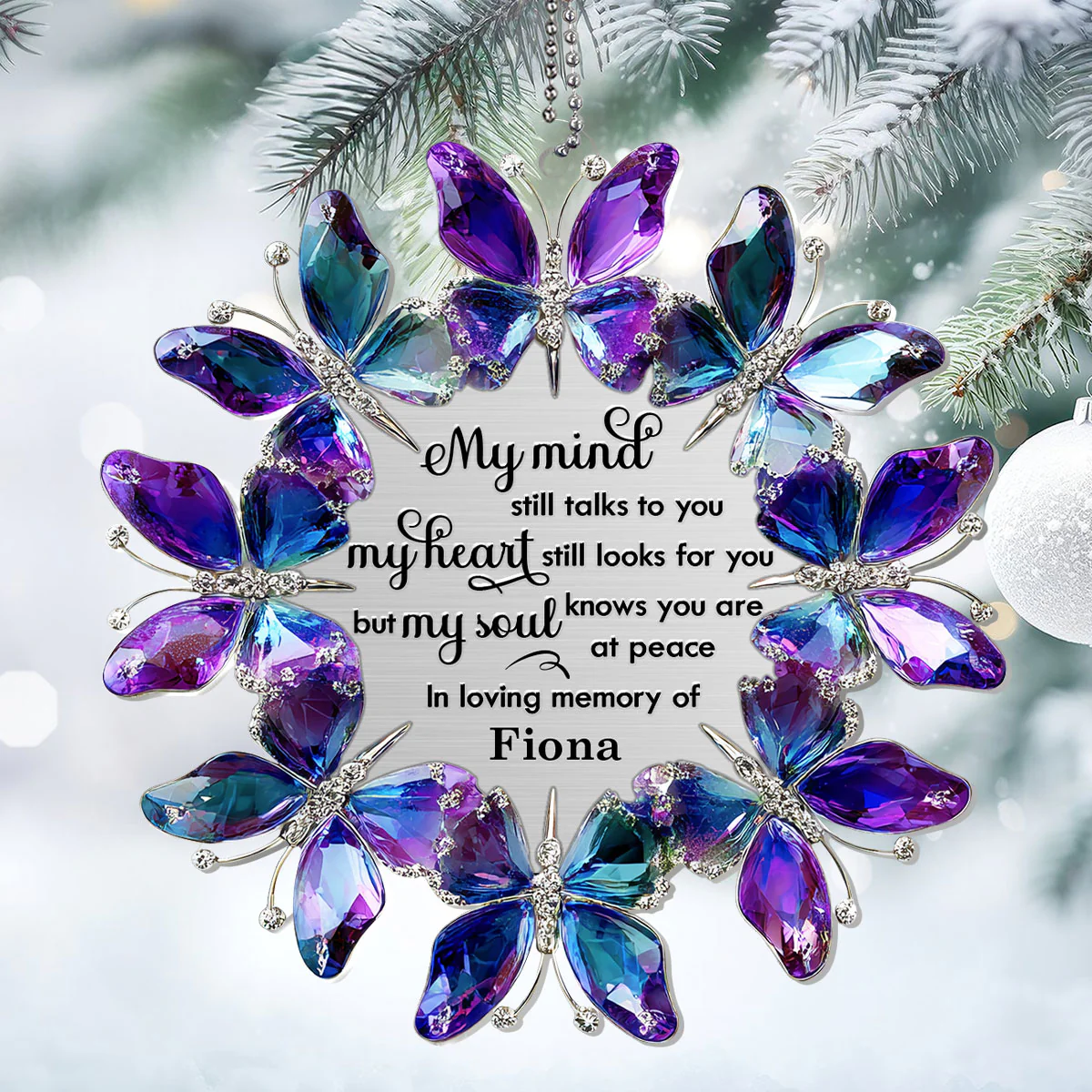 Celestial Butterfly Crown - Personalized 1-Layer Acrylic Ornament