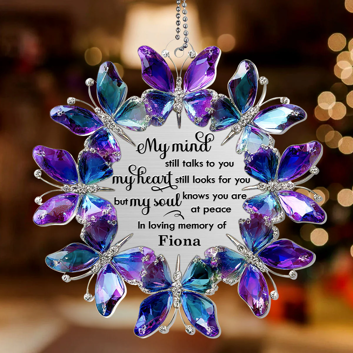 Celestial Butterfly Crown - Personalized 1-Layer Acrylic Ornament - Image 2
