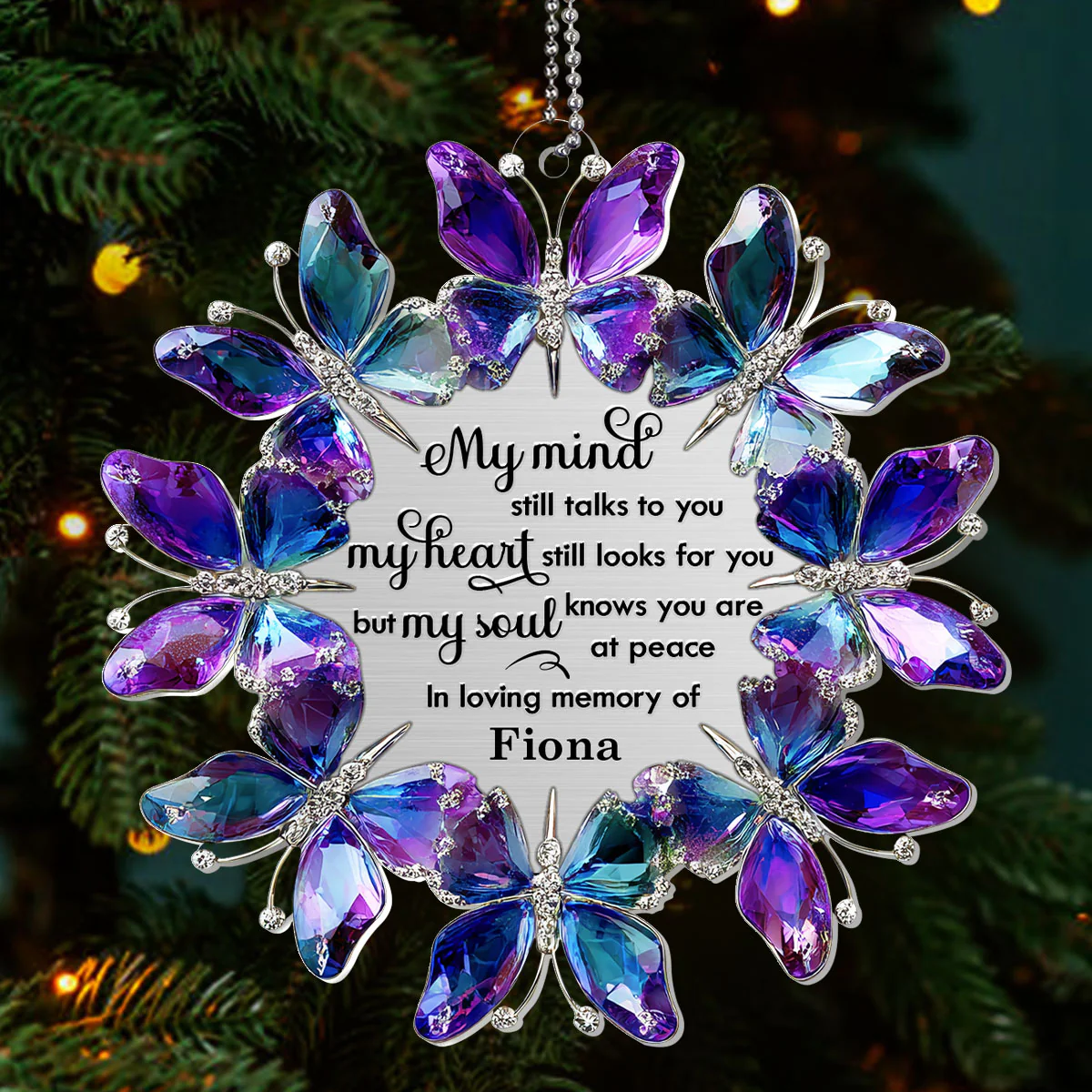 Celestial Butterfly Crown - Personalized 1-Layer Acrylic Ornament - Image 3