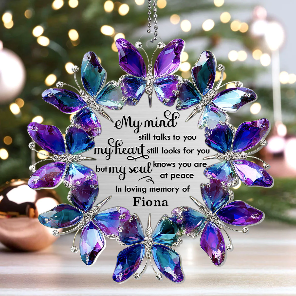 Celestial Butterfly Crown - Personalized 1-Layer Acrylic Ornament - Image 4