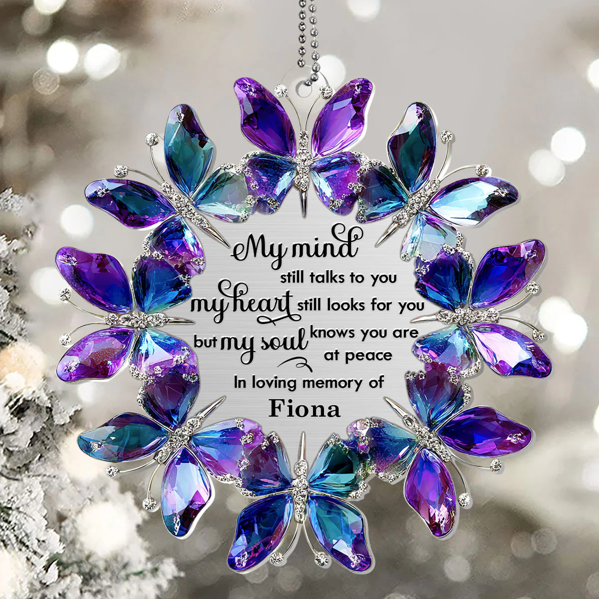 Celestial Butterfly Crown - Personalized 1-Layer Acrylic Ornament - Image 5
