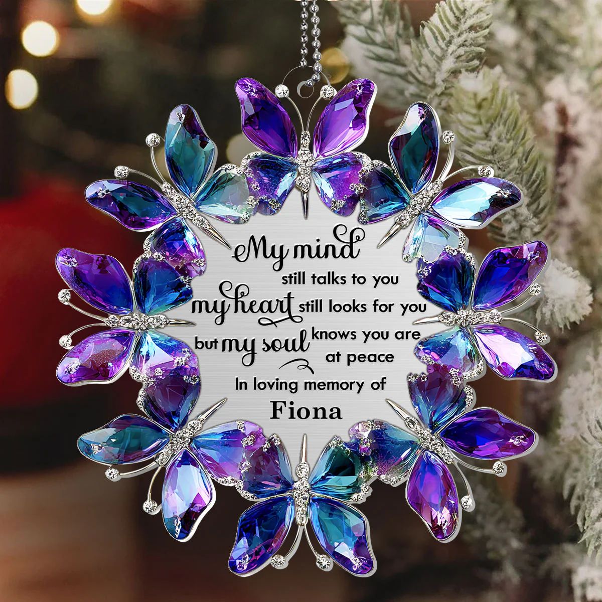 Celestial Butterfly Crown - Personalized 1-Layer Acrylic Ornament - Image 6