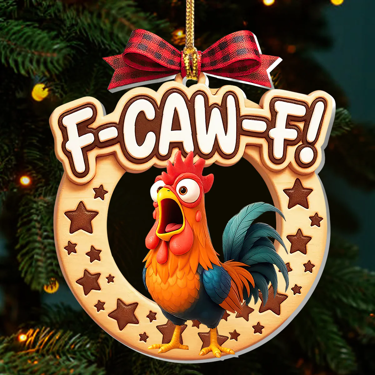 Chaos Comes At Weird Frequency - Personalized 1-Layer Acrylic Ornament - Image 3