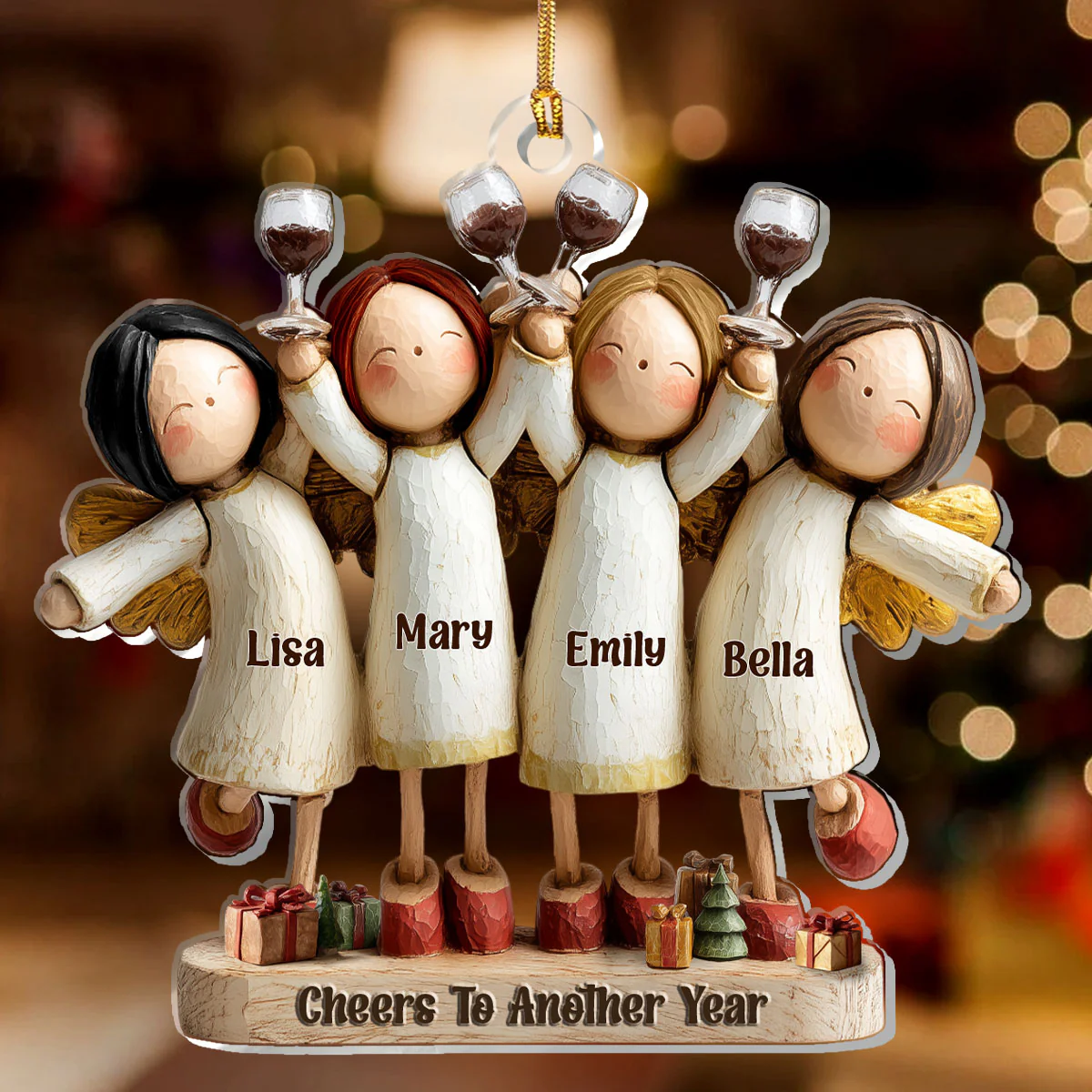 Cheers To Another Year Custom - Personalized 1-Layer Acrylic Ornament - Image 2