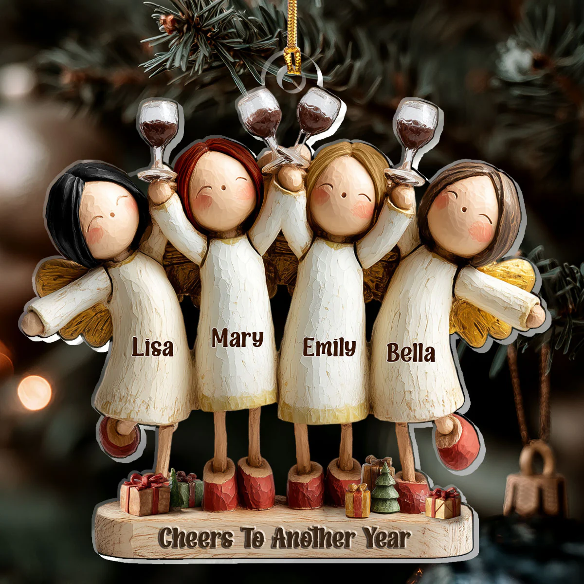 Cheers To Another Year Custom - Personalized 1-Layer Acrylic Ornament - Image 6