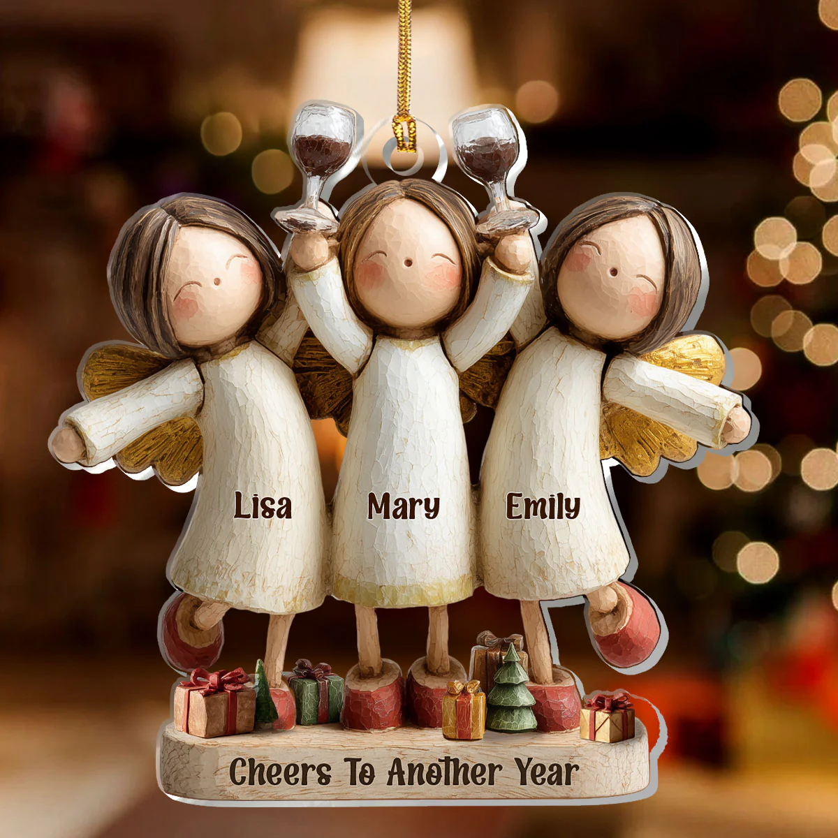 Cheers To Another Year - Personalized 1-Layer Acrylic Ornament - Image 2