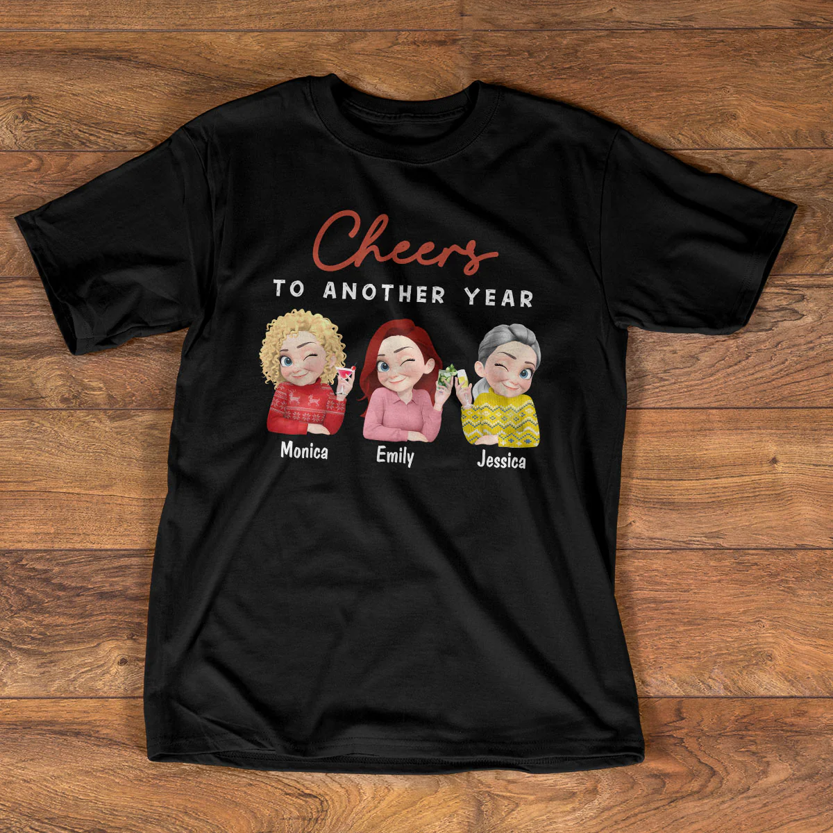 Cheers To Another Year - Personalized 2D Unisex T-shirt - Image 3