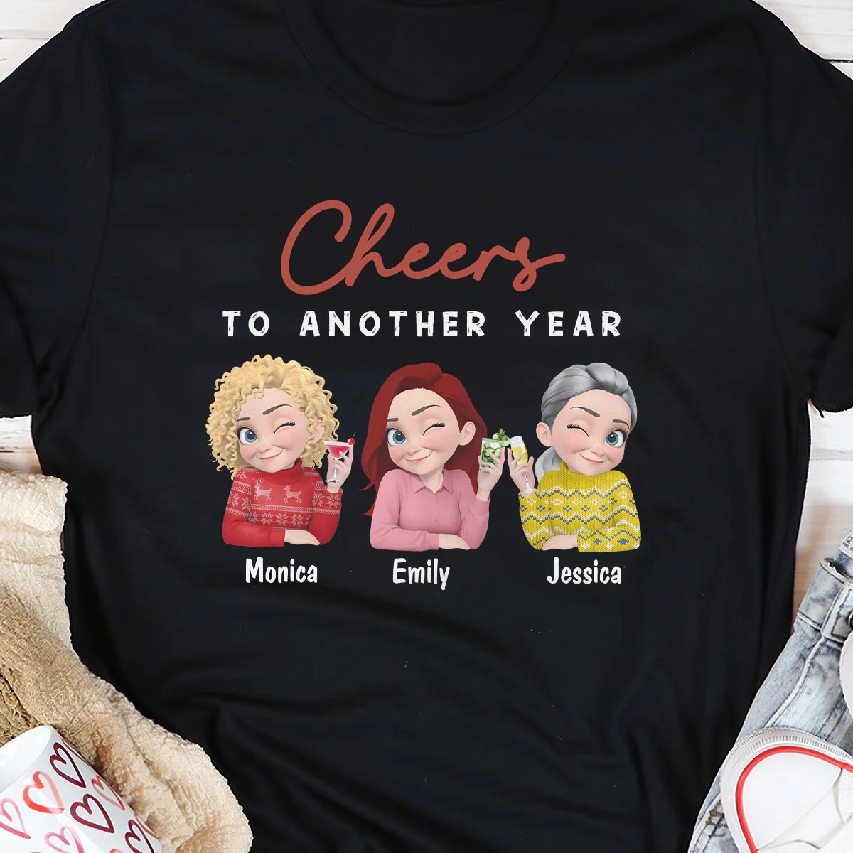 Cheers To Another Year - Personalized 2D Unisex T-shirt - Image 5