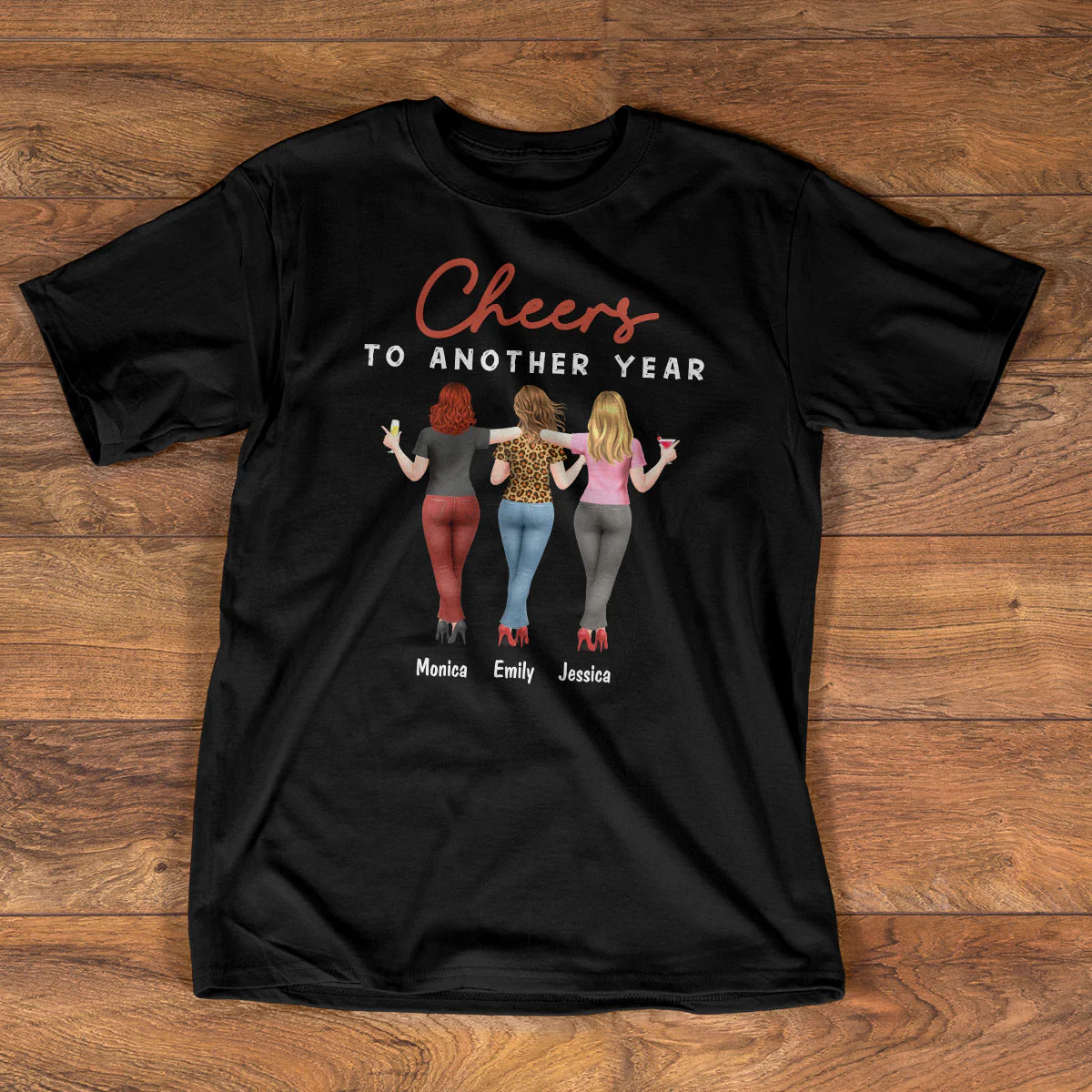 Cheers To Another Year - Personalized 2D Unisex T-shirt - Image 3