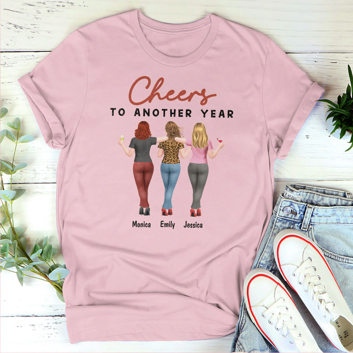 Cheers To Another Year - Personalized 2D Unisex T-shirt - Image 4