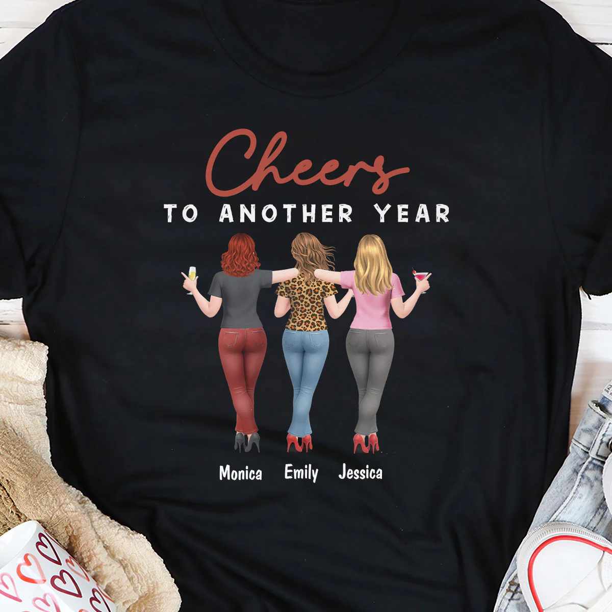Cheers To Another Year - Personalized 2D Unisex T-shirt - Image 5