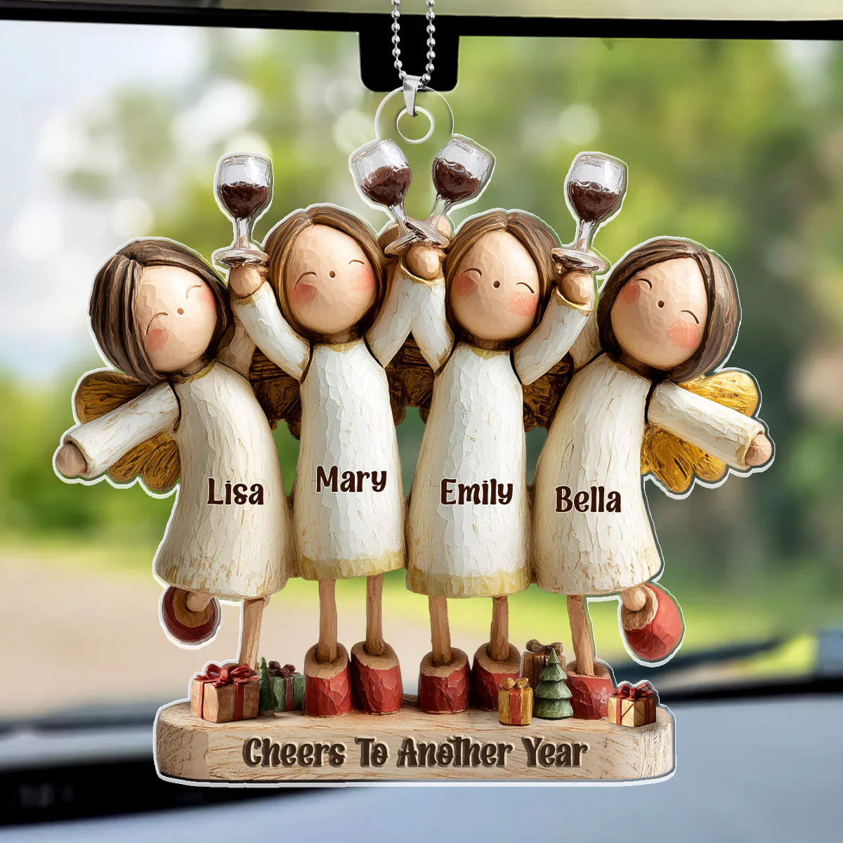 Cheers To Another Year - Personalized Car Acrylic Hanging Ornament