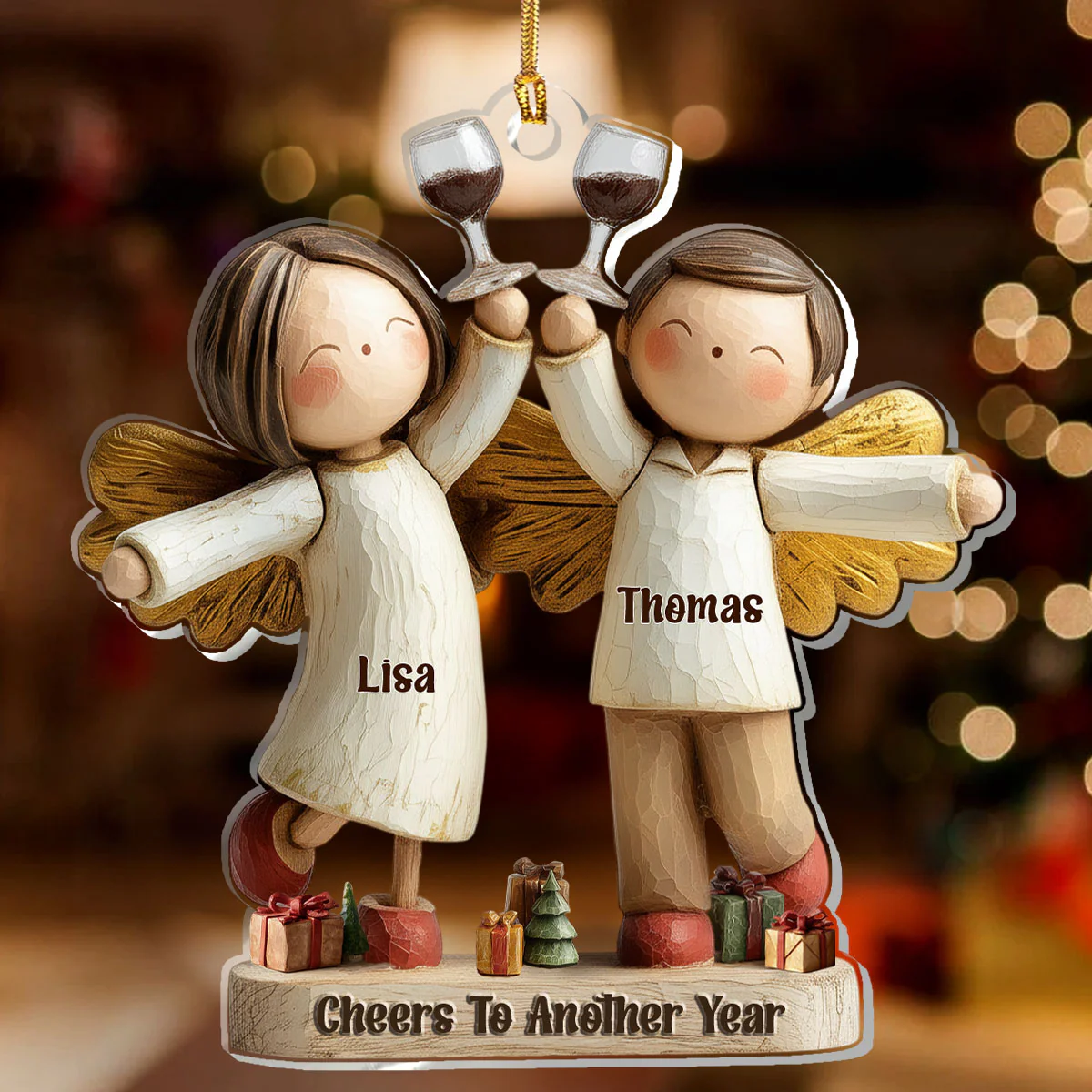Cheers To Another Year Ver 2 - Personalized 1-Layer Acrylic Ornament - Image 2