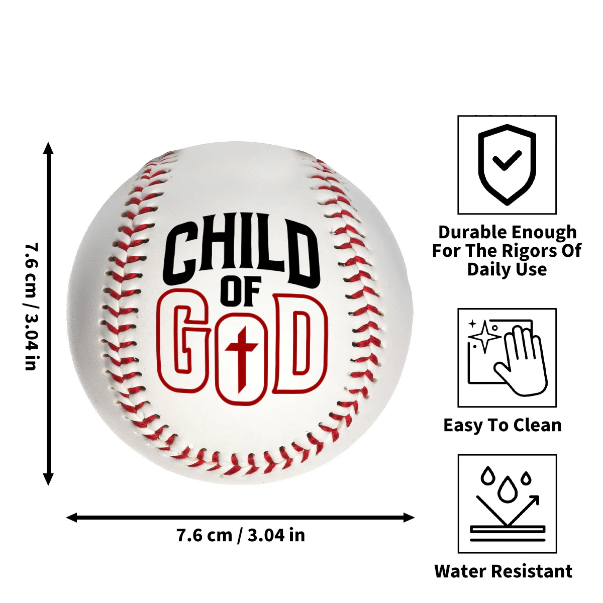 Child Of God - Personalized Baseball Ball - Image 4
