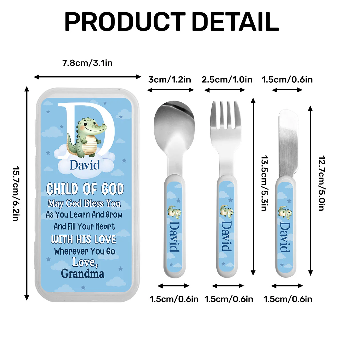 Child Of God - Personalized Cutlery Set - Image 7