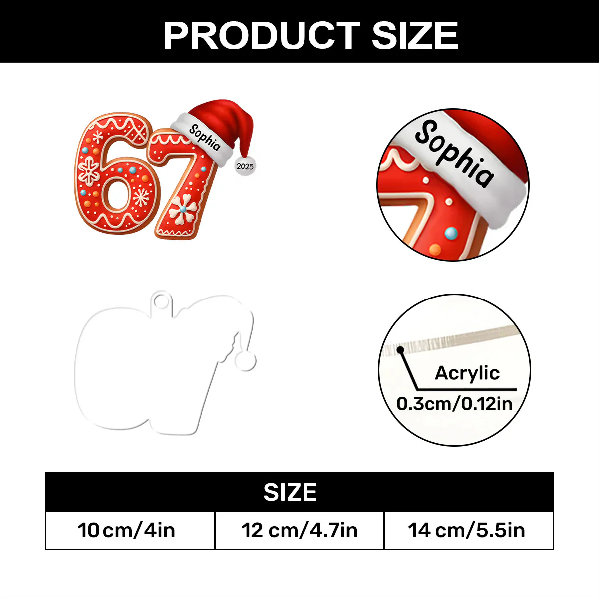 Christmas 67 Slang Meme For Kids Teenagers  - Personalized 1-Layer Acrylic Ornament - Image 7