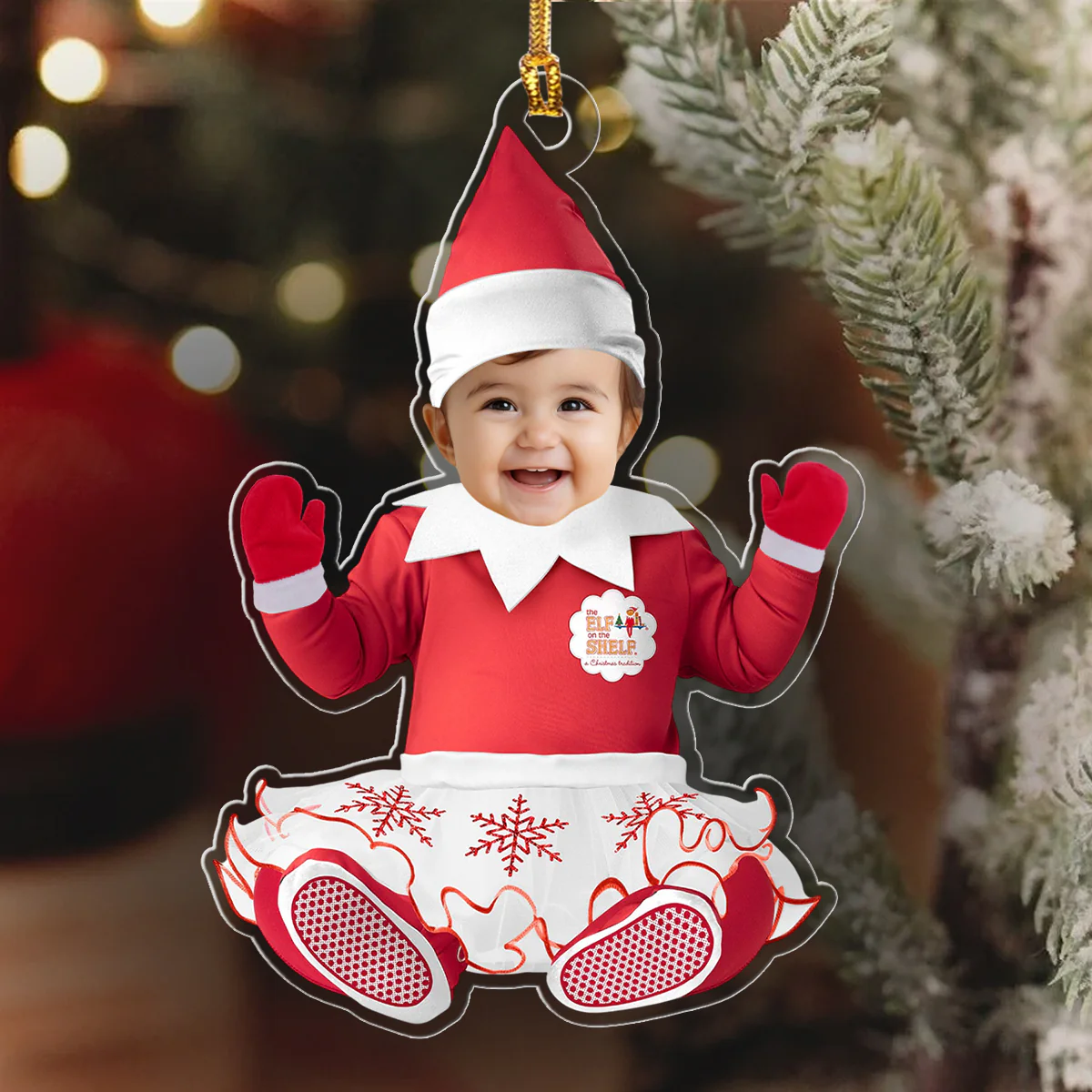 Christmas Baby Custom Photo - Personalized 1-Layer Acrylic Ornament - Image 6