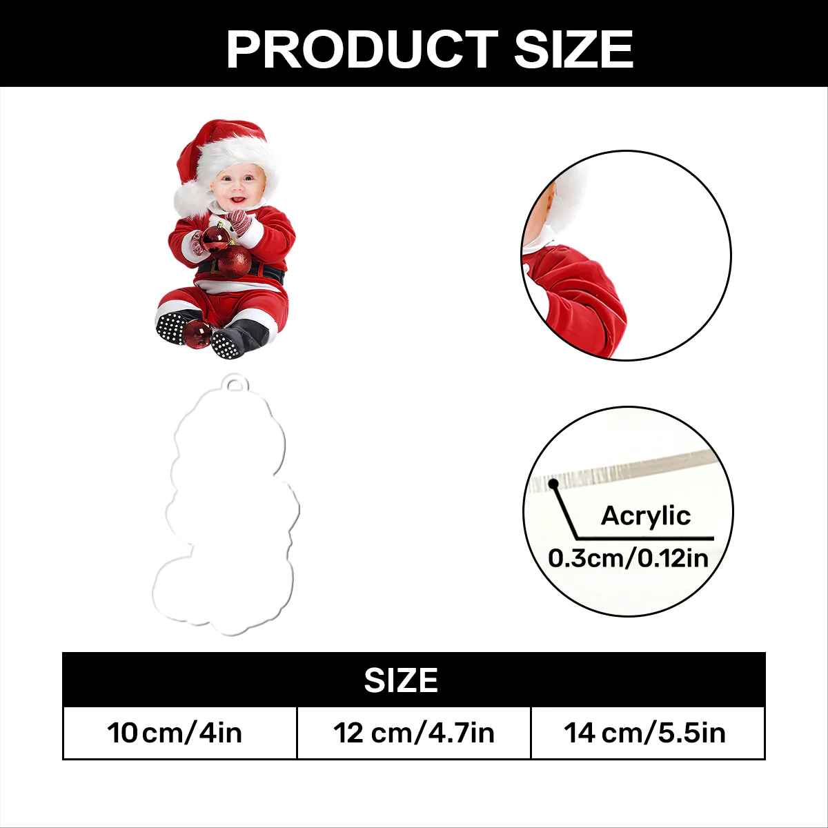Christmas Baby Custom Photo - Personalized 1-Layer Acrylic Ornament - Image 8