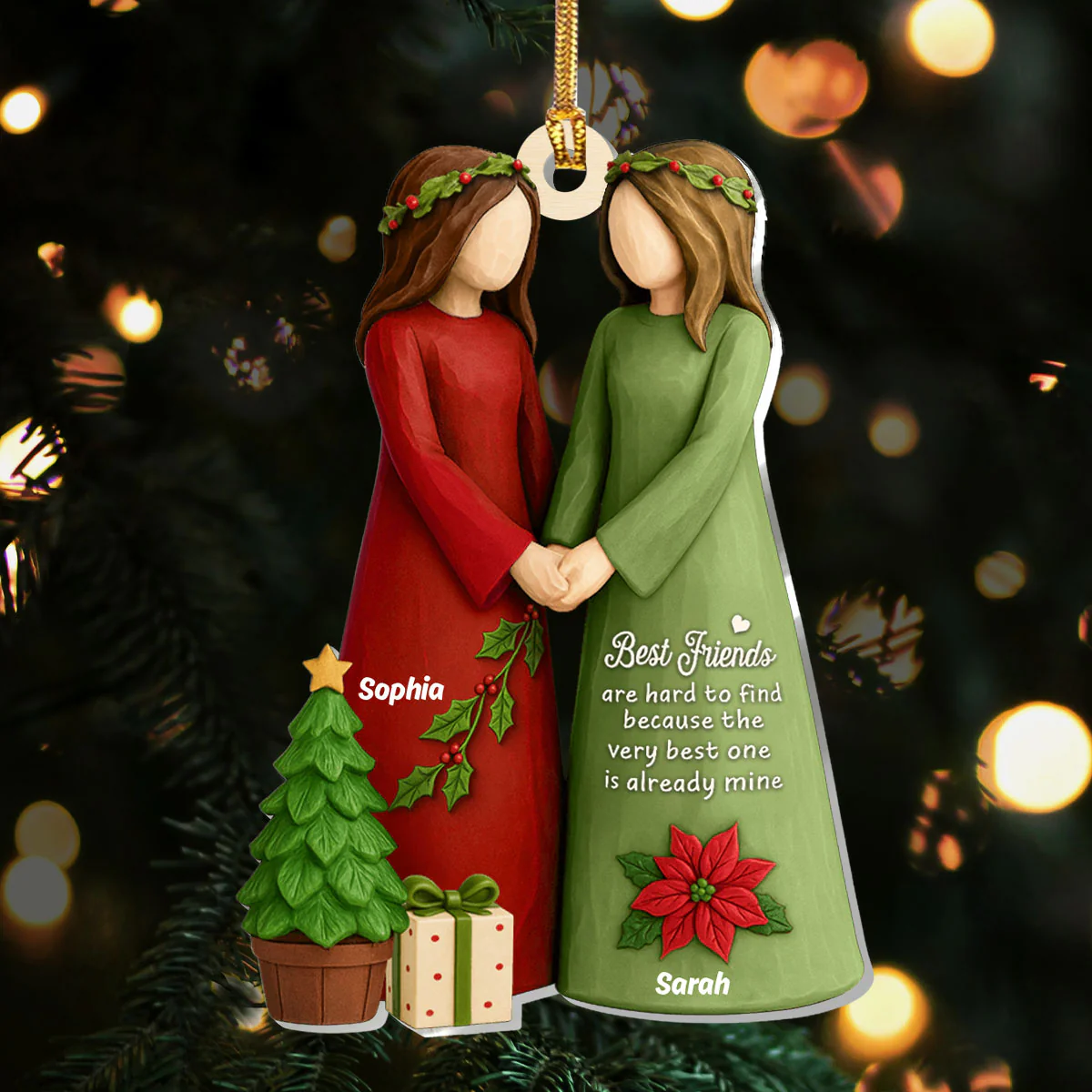 Christmas Best Friends Are Hard To Find - Personalized 1-Layer Acrylic Ornament