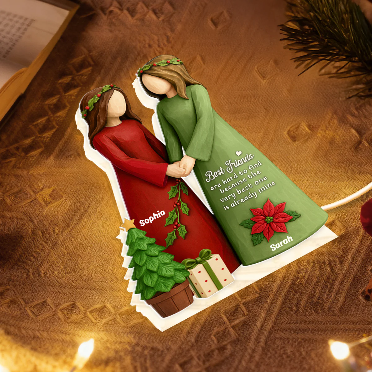 Christmas Best Friends Are Hard To Find - Personalized Light Box - Image 3