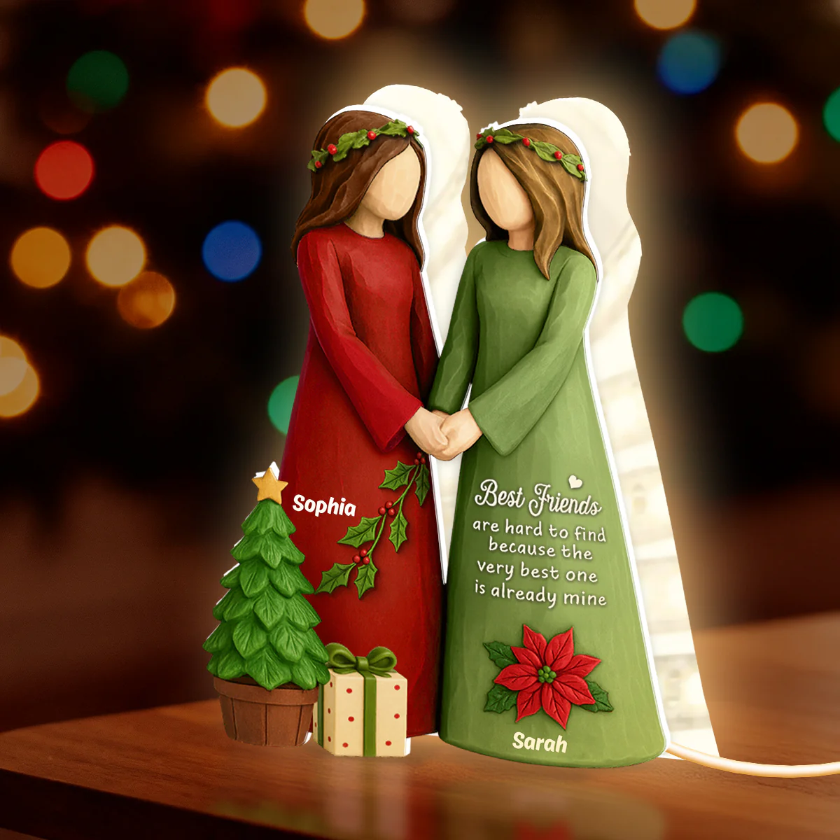 Christmas Best Friends Are Hard To Find - Personalized Light Box - Image 4
