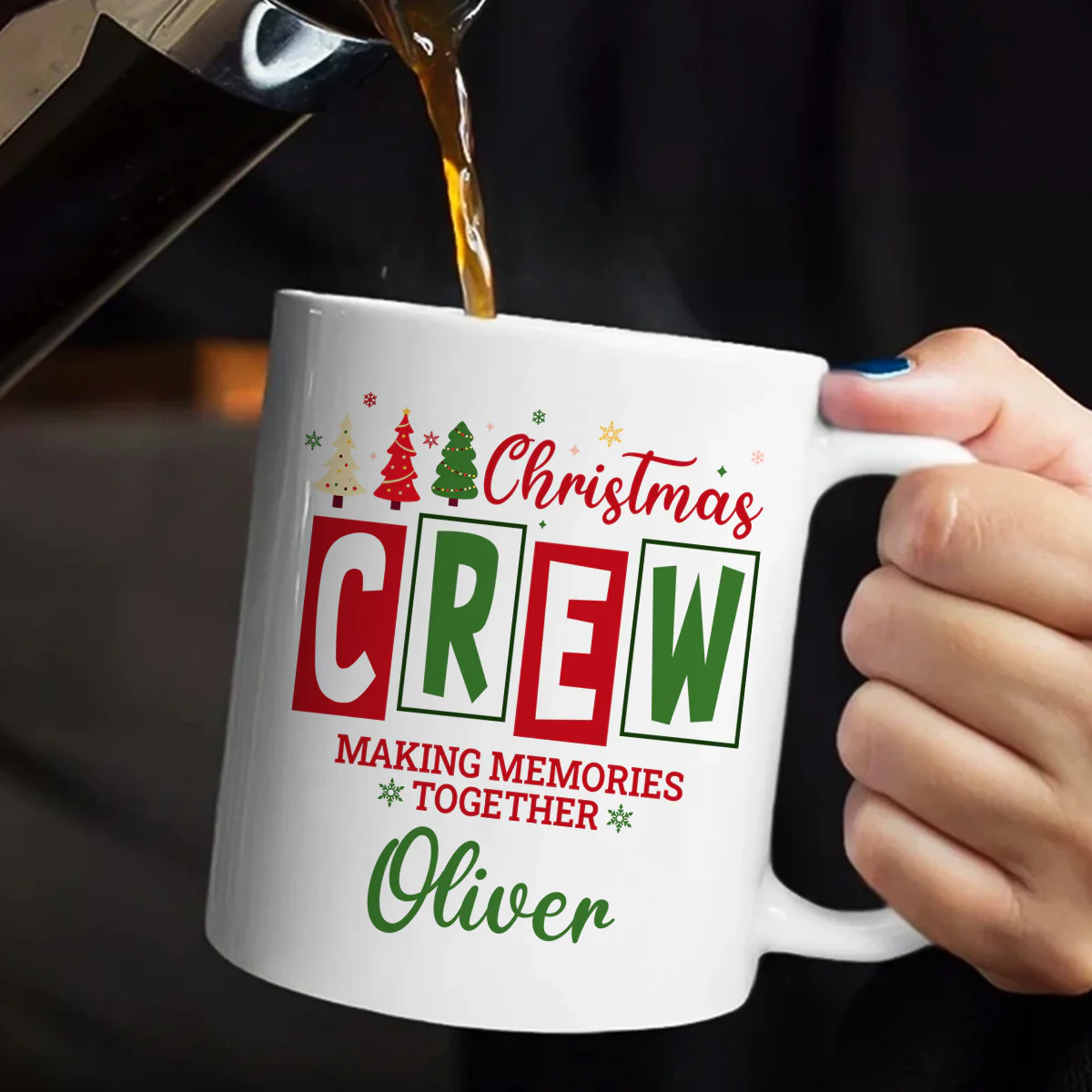 Christmas Crew Matching Family Sibling Gifts - Personalized Ceramic Coffee Mug - Image 5