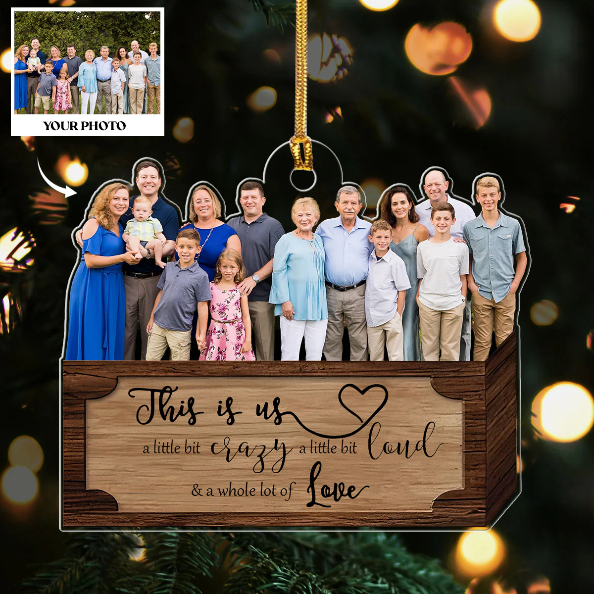 Christmas Family Custom Photo - Personalized 1-Layer Acrylic Ornament