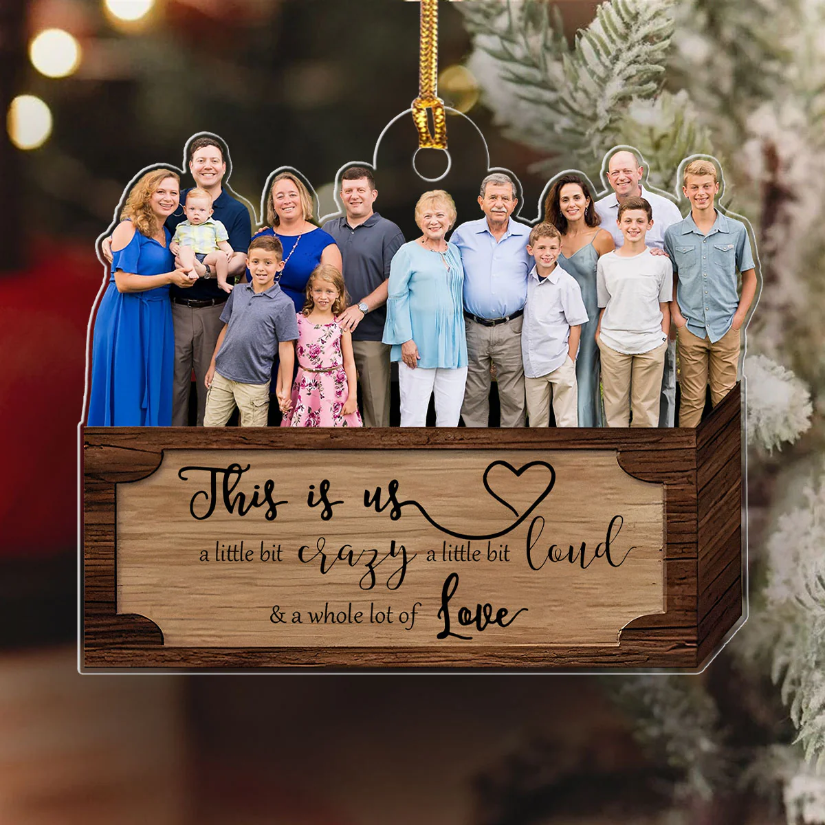 Christmas Family Custom Photo - Personalized 1-Layer Acrylic Ornament - Image 6