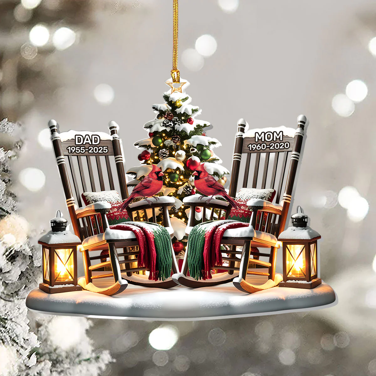 Christmas In Heaven - Personalized 1-Layer Acrylic Ornament - Image 5