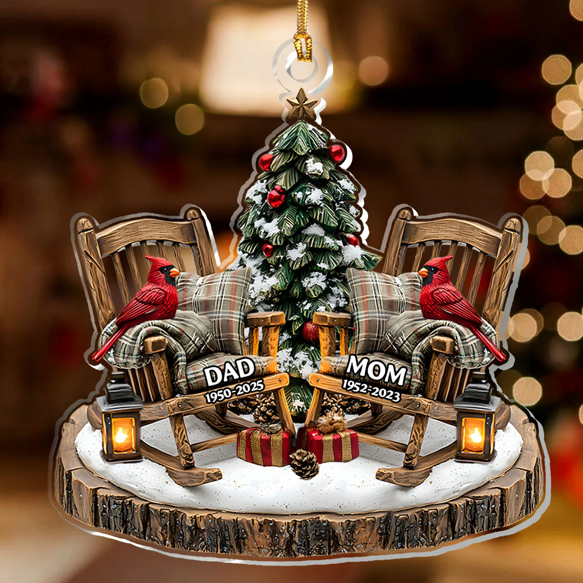 Christmas In Heaven - Personalized 1-Layer Acrylic Ornament - Image 2