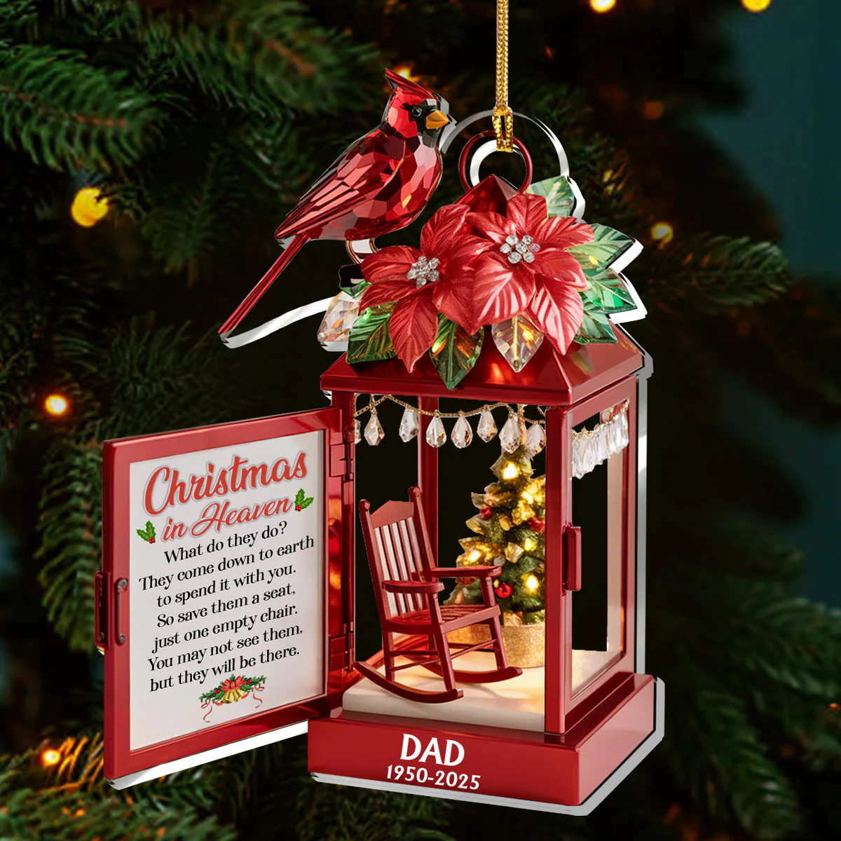 Christmas In Heaven - Personalized 1-Layer Acrylic Ornament - Image 3