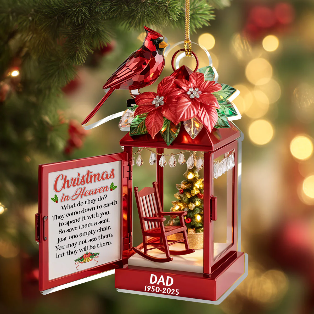 Christmas In Heaven - Personalized 1-Layer Acrylic Ornament - Image 4