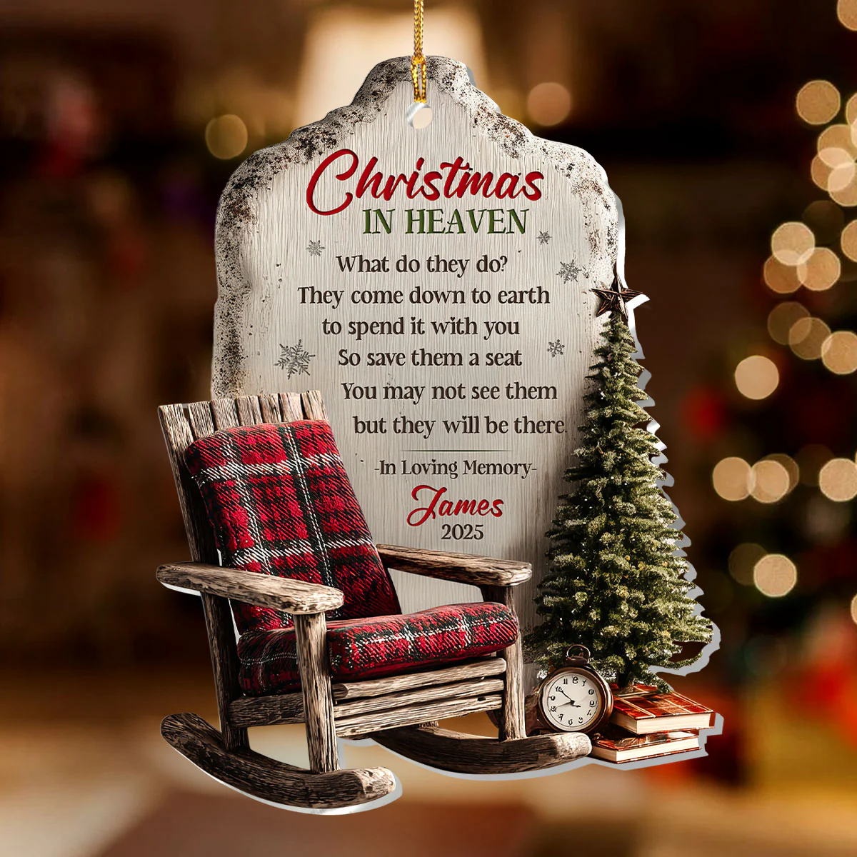 Christmas In Heaven - Personalized 1-Layer Acrylic Ornament - Image 2