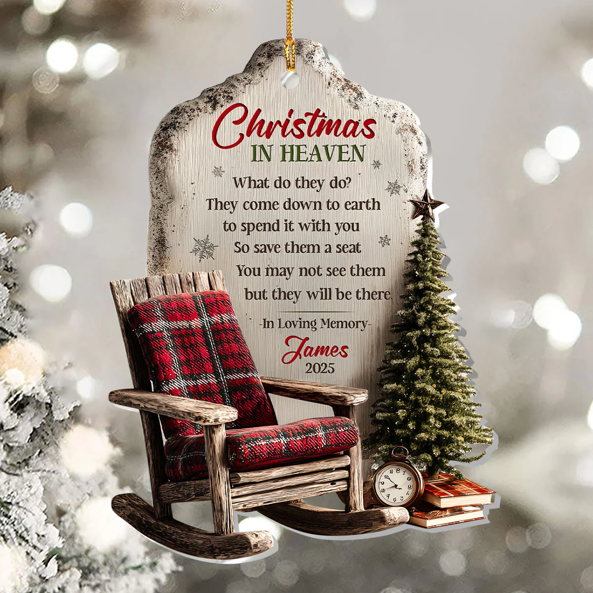 Christmas In Heaven - Personalized 1-Layer Acrylic Ornament - Image 5