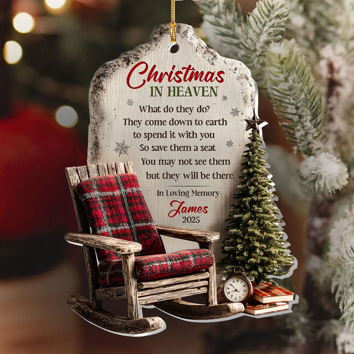 Christmas In Heaven - Personalized 1-Layer Acrylic Ornament - Image 6