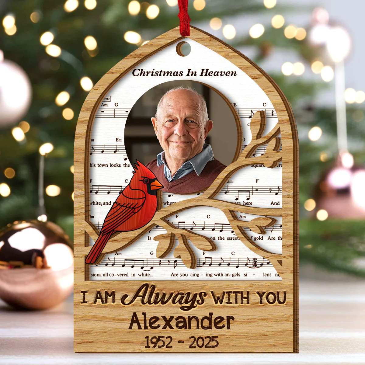 Christmas In Heaven - Personalized 2-Layered Wooden Ornament - Image 6