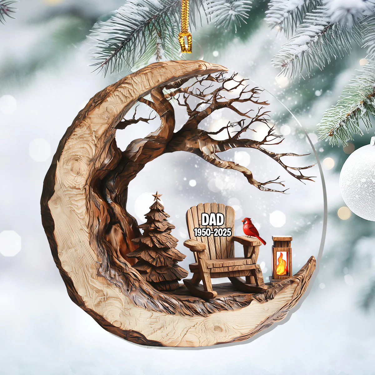 Christmas In Heaven Rustic Charm - Personalized 1-Layer Acrylic Ornament