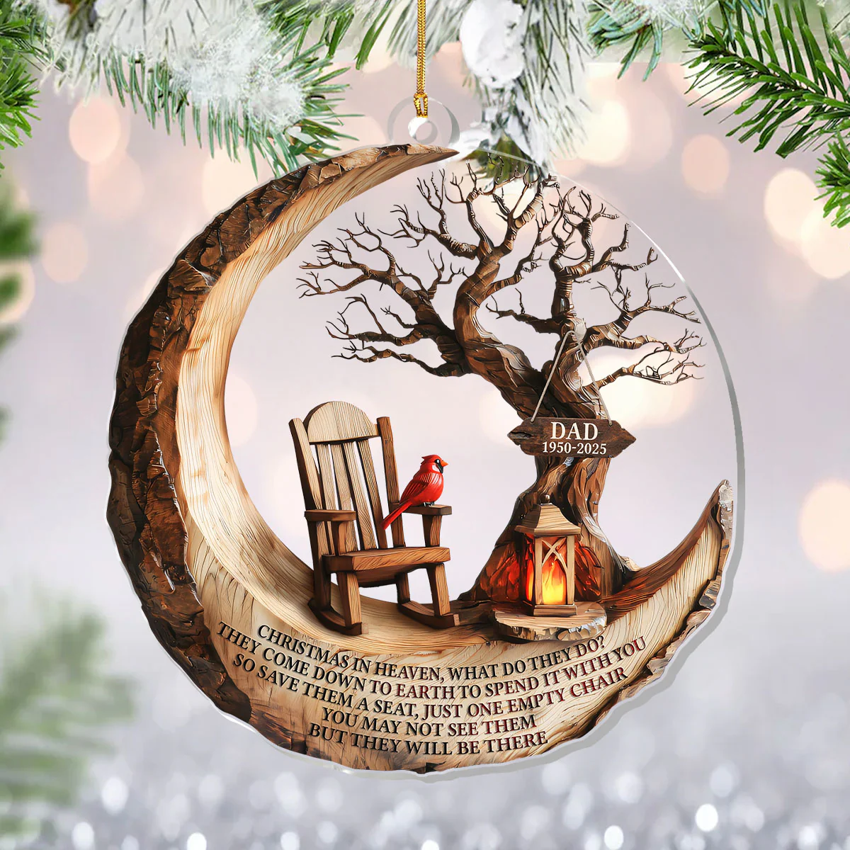 Christmas In Heaven What Do They Do - Personalized 1-Layer Acrylic Ornament