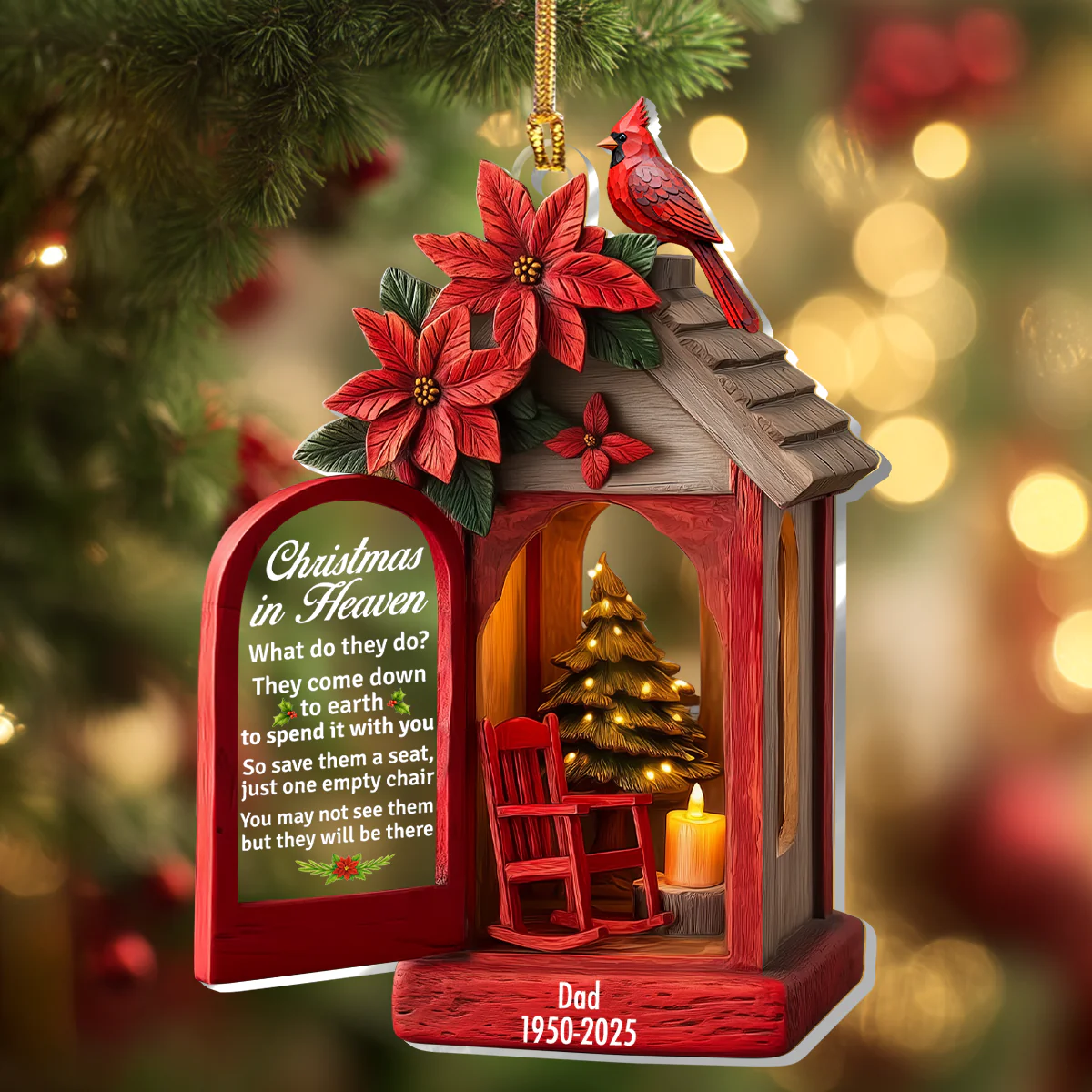 Christmas In Heaven What Do They Do - Personalized 1-Layer Acrylic Ornament - Image 4