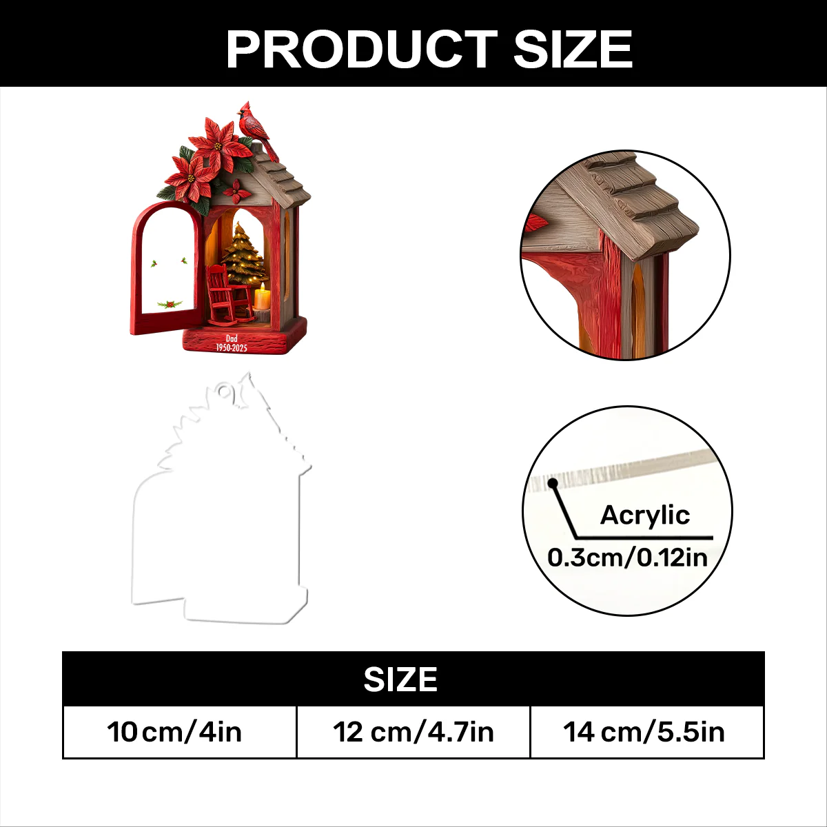 Christmas In Heaven What Do They Do - Personalized 1-Layer Acrylic Ornament - Image 5