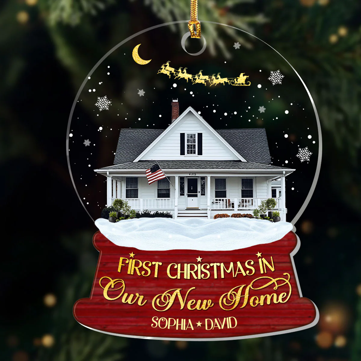 Christmas In New Home - Personalized 1-Layer Acrylic Ornament