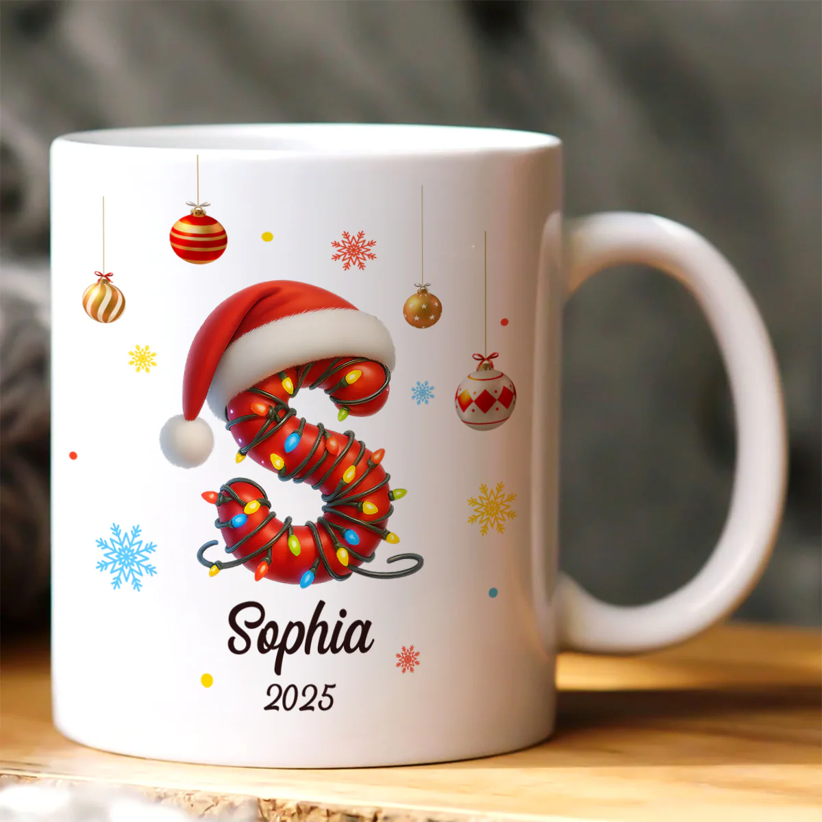 Christmas Initial Name Letter For Family And Friends - Personalized Ceramic Coffee Mug