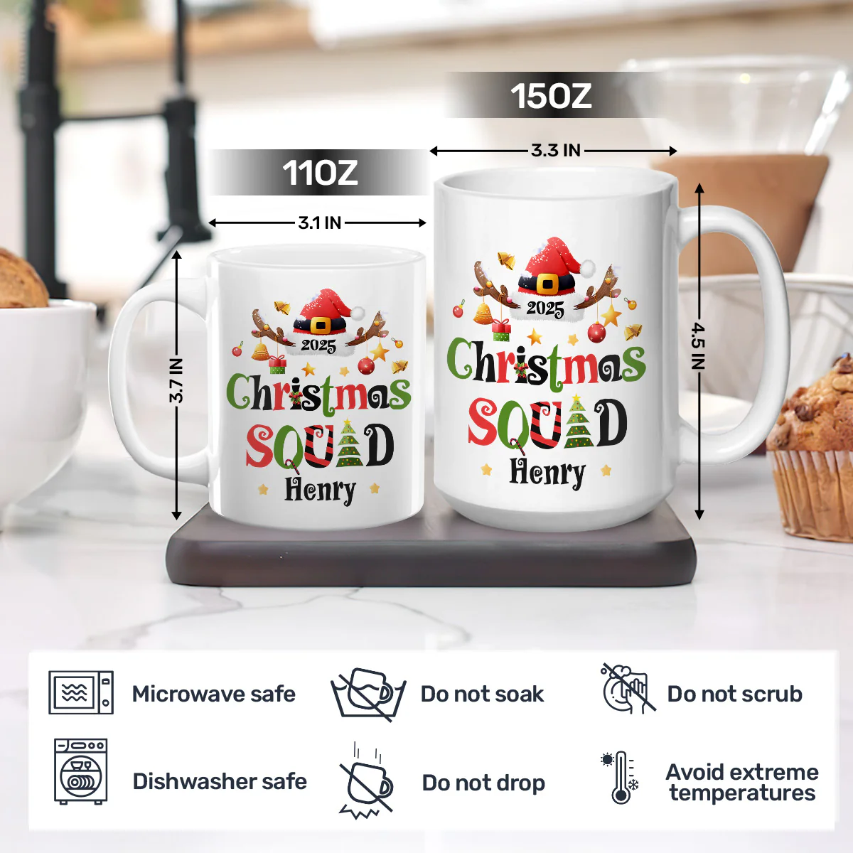 Christmas Squad - Personalized Ceramic Coffee Mug - Image 6
