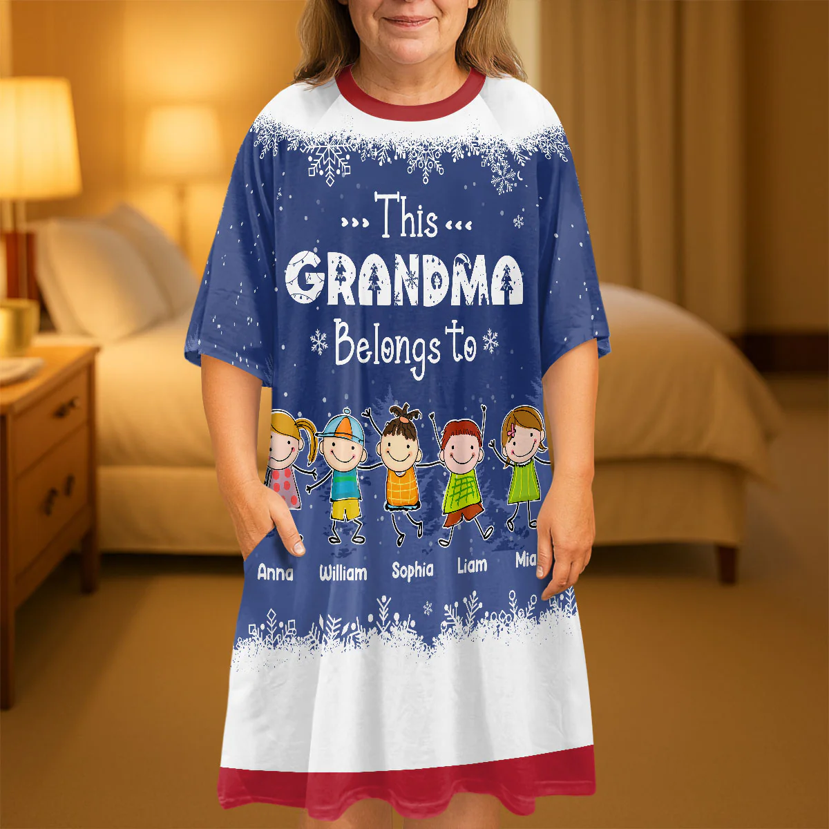 Christmas This Grandma Belongs To - Personalized Sleep Tee